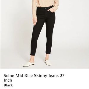 Universal Standard Seine Mid Rise Skinny Jeans 27 Inch - Black